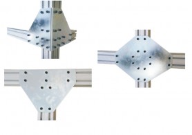 2-3-4 way connection plates for construction from aluminium profile