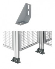 Foot fixing bracket for construction from aluminium profile