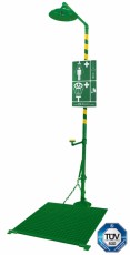 8327CPR Axion Corrosion-resistant emergency shower with eye-face wash