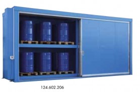 Fire resistant container two level warehouse F90 with sliding door