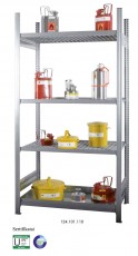 Storage racks for chemical products, mod. KG-GR-100, grating shelves