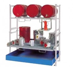 Modular system for storage 60 l and 200 l  barrels in horizontal or vertical