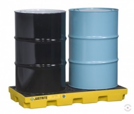 90 L yellow polyethylene spill trays LOW ECO 45 with grid