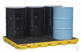 276 L yellow spill collecting baths with LOW ECO work platform 45