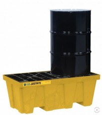 250 L yellow polyethylene pallet bath MEDIUM ECO 35 for chemicals. 2x200 L for barrels