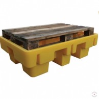 230 L yellow polyethylene bath for chemicals on pallets ECOSUMP 3