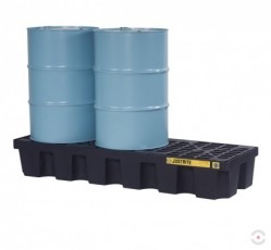 284 L black polyethylene bath MEDIUM ECO 100 for chemicals spill with drainage valve