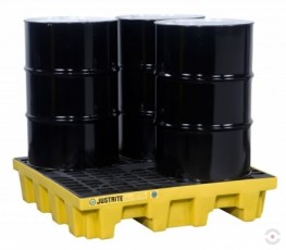 276 L square yellow polyethylene pallet bath 4x200L for MEDIUM ECO barrels 35