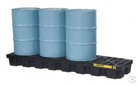 284 L MEDIUM ECO 100 black, elongated pallet bath with or without drain valve, 4x200 L barrels