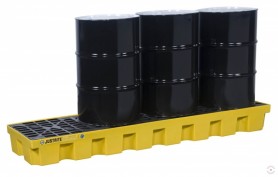 284 L MEDIUM ECO 35 yellow, elongated pallet bath with or without drain valve, 4x200 L barrels