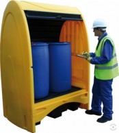 Closes 250 L polyethylene workstation for 2 barrels, no bath 3