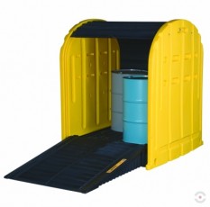 Locable 301 L polyethylene workstation ECO 55 for 4 barrels