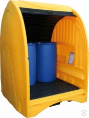 LOCABLE 485 L polyethylene workstation for 4 barrels, with or without bath