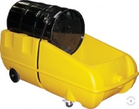 Mobile workstation with spill collection for 200 L drum