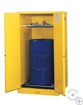 Safe cabinet for 1x200 L barrels with combustible materials