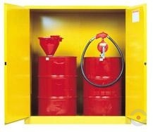 Safe 2x200 L cabinet for barrels with flammable materials