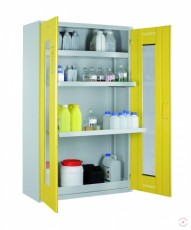 Safe 1950x1200x500mm, gray cabinet with glasses for toxic materials