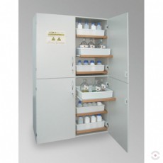 Safe cabinet for alkalis and acids from HLP, gray, 1935x1200x600 mm, 8 shelves