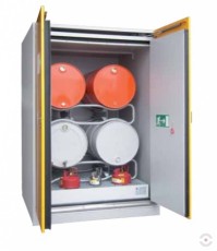 90 min fire resistant 2 door cabinet for 4x200 L barrels FAS 90-1550-1430H