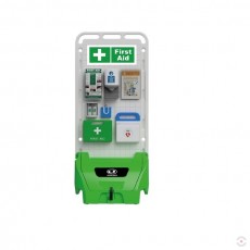 Stationary-mobile, green container with stand