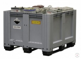 Safe 600 l container for used batteries