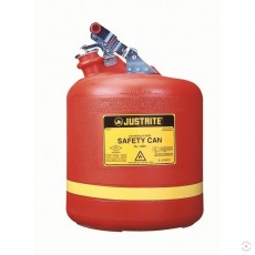 19 L safe red polyethylene container, galvanized steel fittings