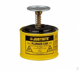 0.5 L safe, with pump, yellow steel container for cleaning