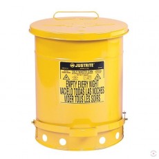 34 L safe, pedal-operated oil waste collection container