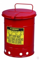 34 L safe, hand-opening, steel waste oil container