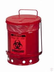 34 L red BIOHOAZARD pedal container for hazardous bio-waste