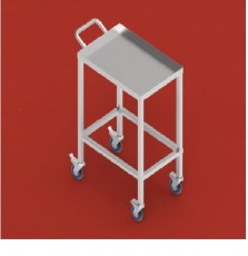 Aukštas nerūdijančio plieno vežimėlis plastikiniams konteineriams mod. 420201
