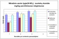 Nitratinio azoto lygis  nuoteko dumblo paviršiuje