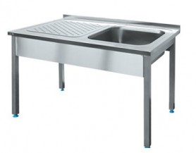 Single bowl sinks with side shelf and cabinet, model AWE 5302