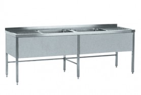 Double sinks with two side shelves, model AWE 5305