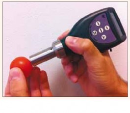 Durometer for metering surface hardness for fruits and vegetables