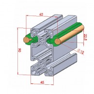 Užspaudžiamo 12 mm profilio eskizas